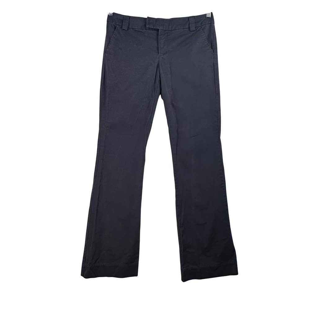 VTG American Eagle Chino Pants 6 Navy Stretch Low Rise Flare Leg Y2K